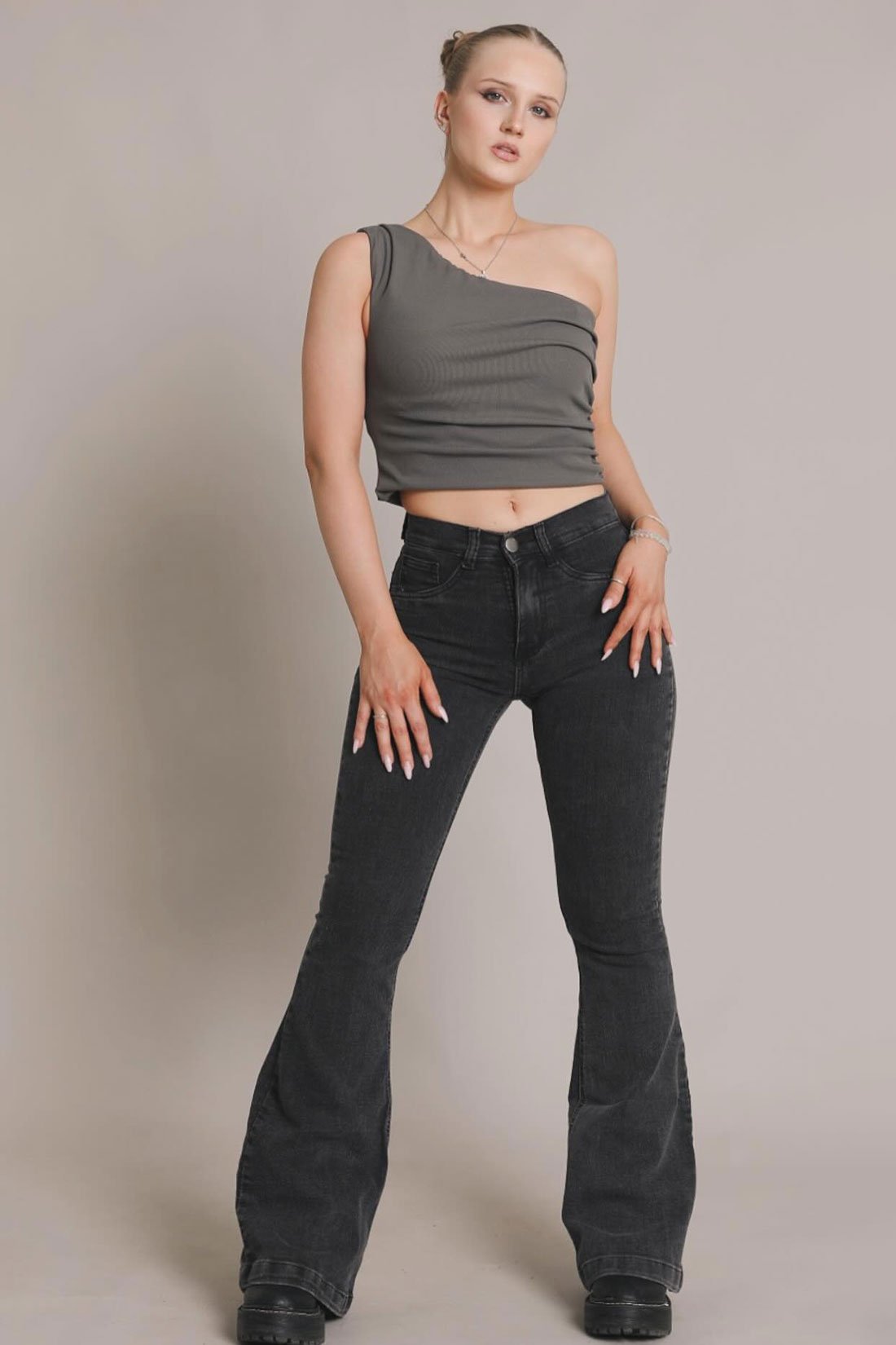 PANTALON DAMA OXFORD CINTURA ALTA